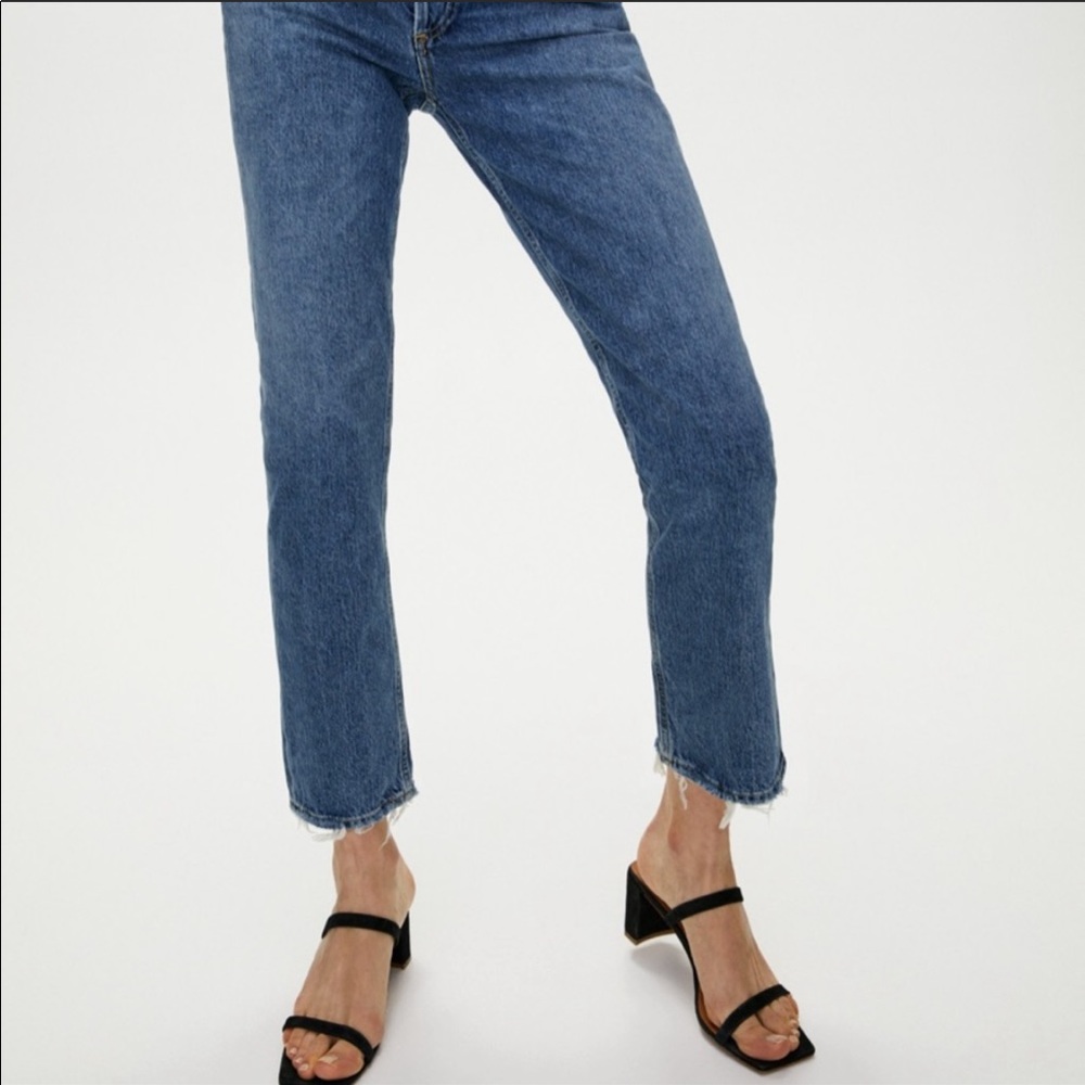Agolde Riley High Rise Crop Straight Leg Jean